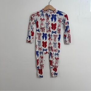 In my jammers bamboo bow red white blue pajamas size 6-9 months